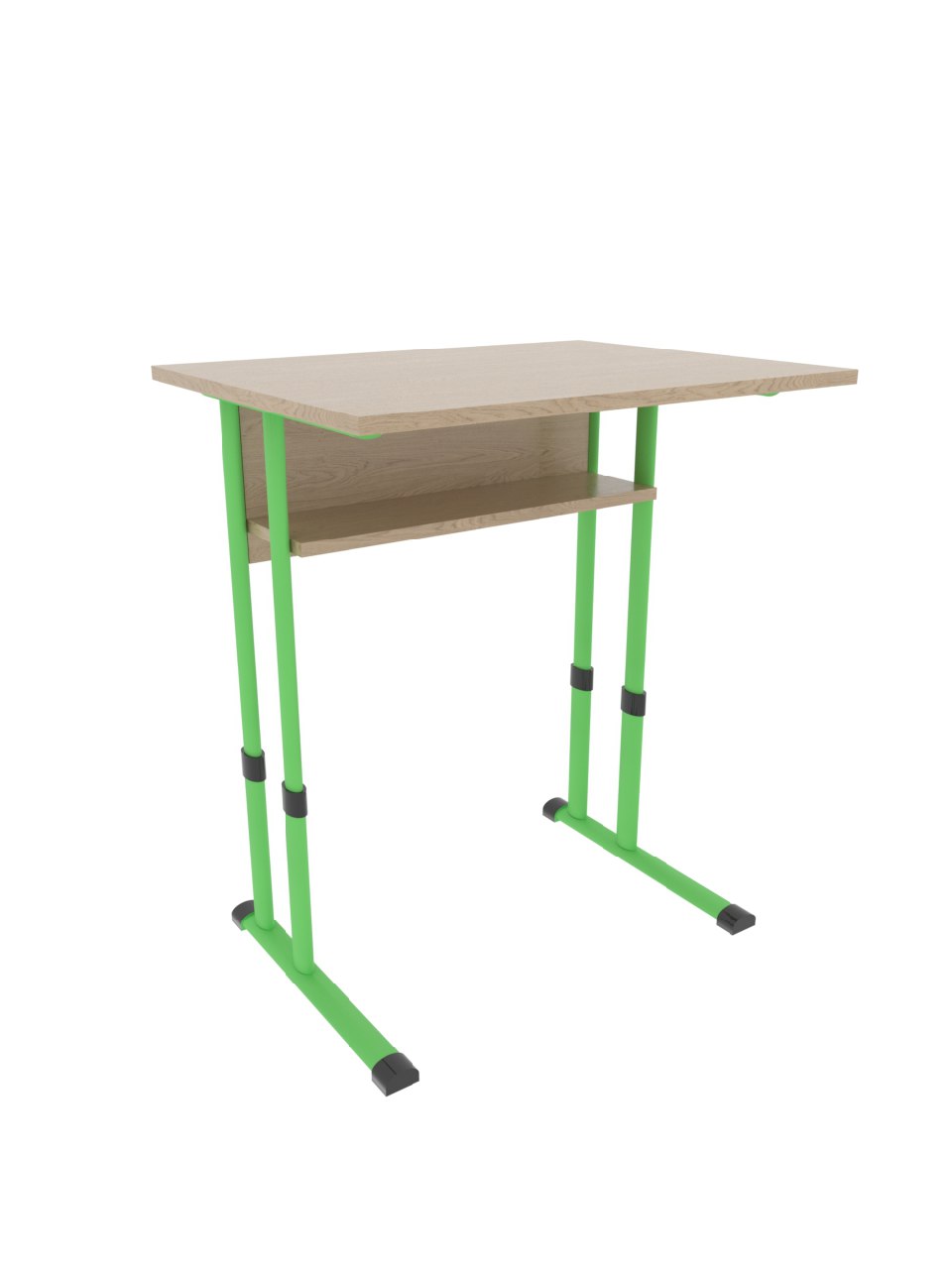 Стіл учнівський 1-місний з полицею, регульований по висоті на плоскоовальній трубі. РІВНЕНСЬКЕ НВП УТОГ. Ростова група № 4-6.